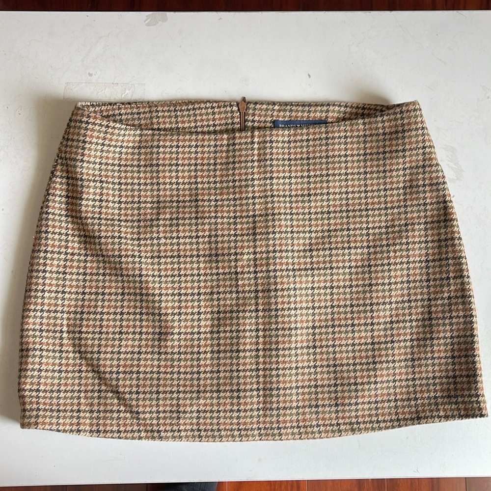 BRANDY MELVILLE low rise houndstooth skirt